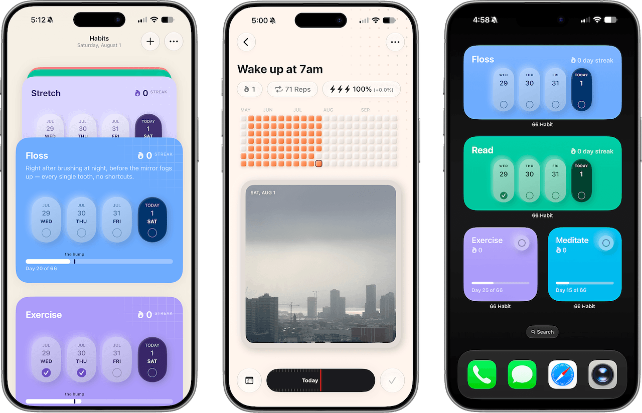66 Habit - iOS habit tracker screens